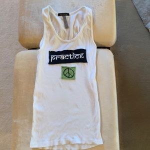 I Lova Yoga white Rib Tank Too